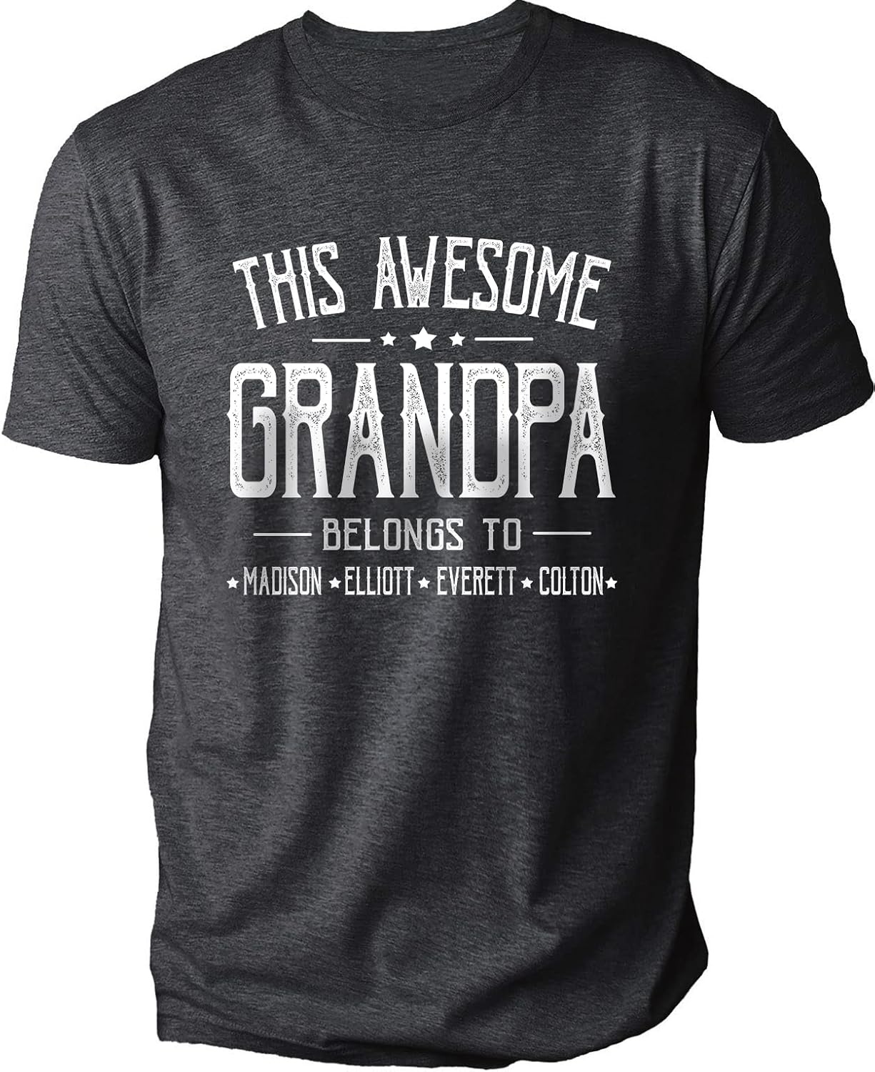 IZI POD Personalized Grandpa Dad Shirt, Custom Grandpa Grandkids Name Shirt, Birthday Christmas Fathers Day Dad Grandpa Gift