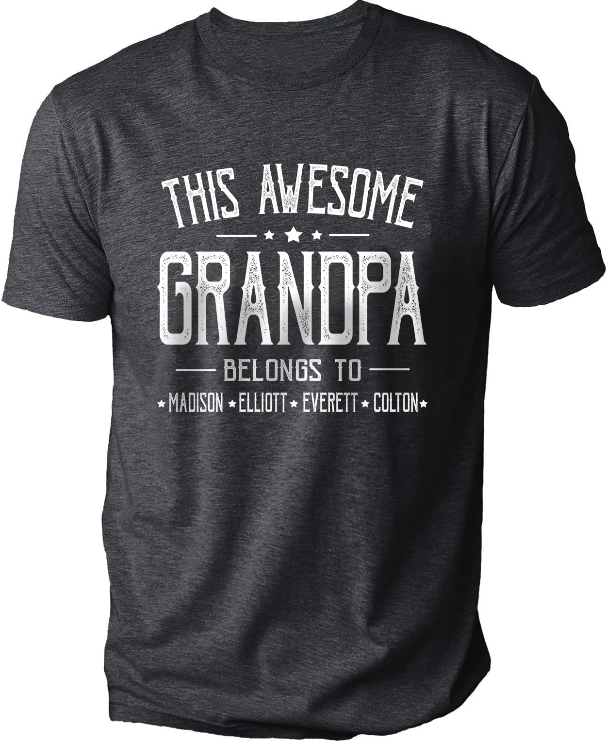 IZI POD Personalized Grandpa Dad Shirt, Custom Grandpa Grandkids Name Shirt, Birthday Christmas Fathers Day Dad Grandpa Gift