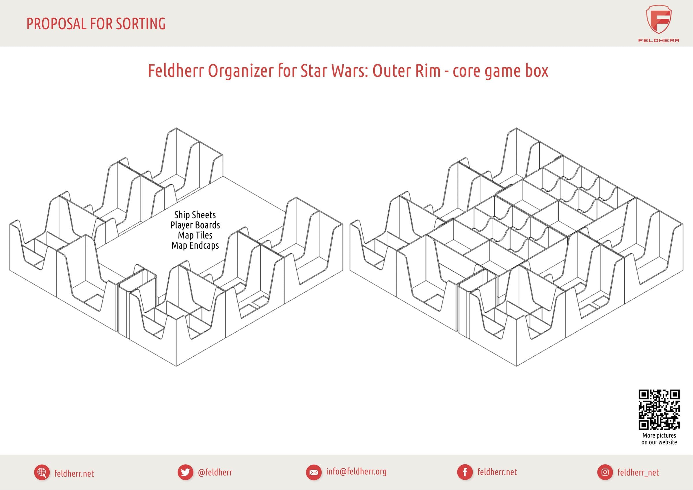 Feldherr Organizer kompatybilny z grą Star Wars: Outer Rim - pudełko do gry podstawowej