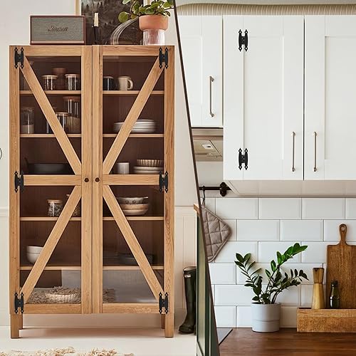 Vista 18 de Murtenze Paquete de 4 bisagras en H antiguas negras de 3.5 pulgadas, bisagras de gabinete de acero laminado en frío, bisagras planas de puerta