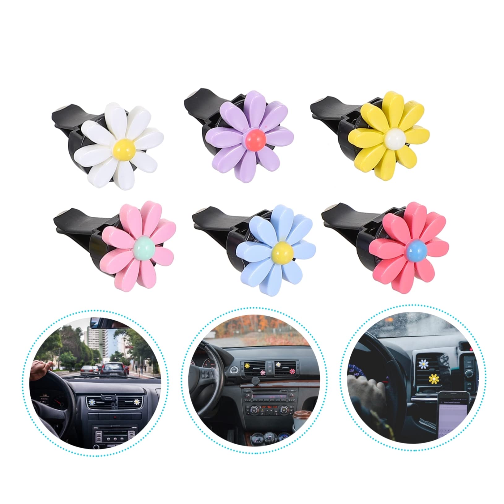 iplusmile 30sätze Daisy Auto Duft Clip Teiliges Aromatherapie Zubehör Für Auto-innenraum Stilvolle Blumen-dekoration Installieren Langlebig Und Sicher Für Angenehme Fahrumgebung