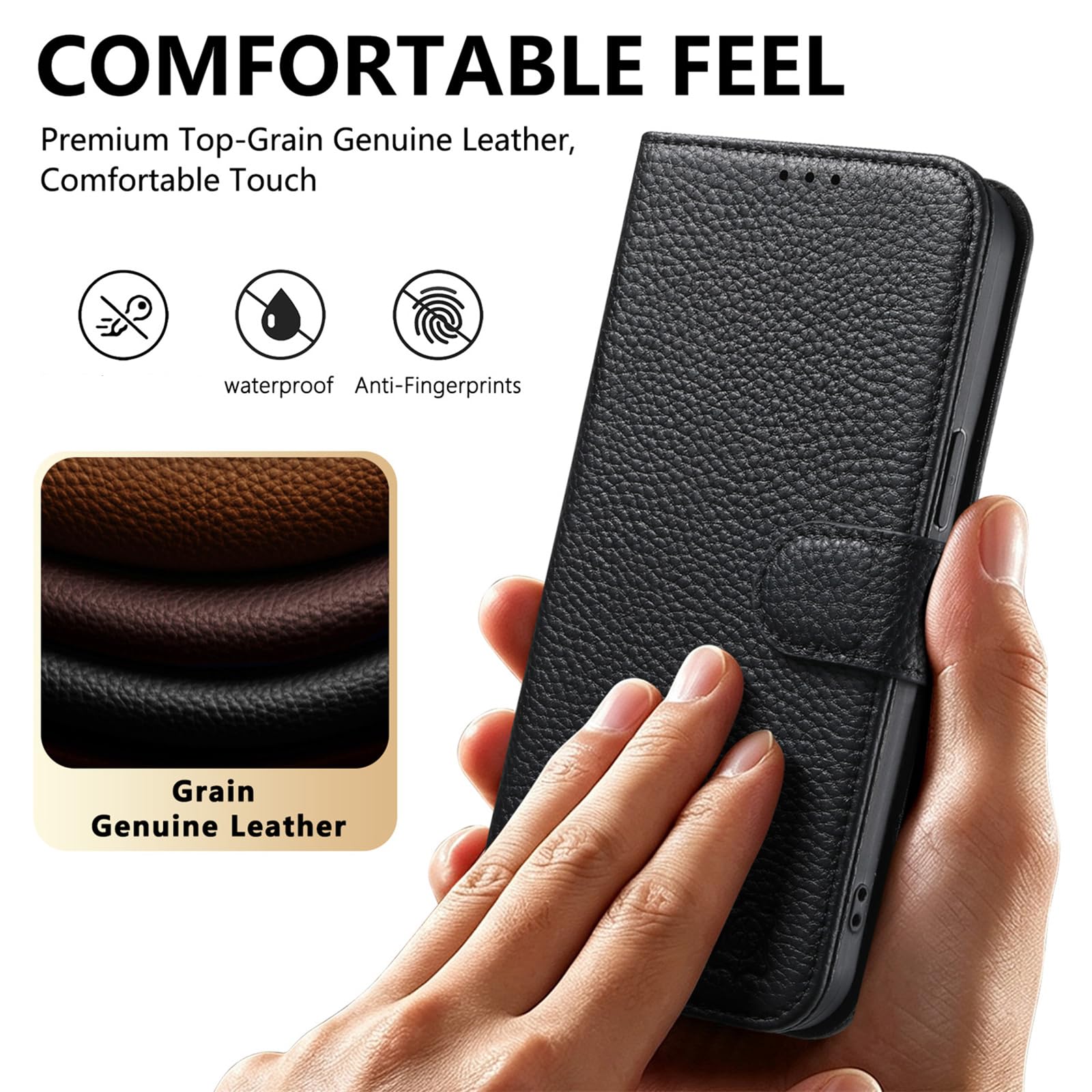 Portfel etui do Google Pixel 11 Pro XL/ 11 Pro/ 11, składane skórzane