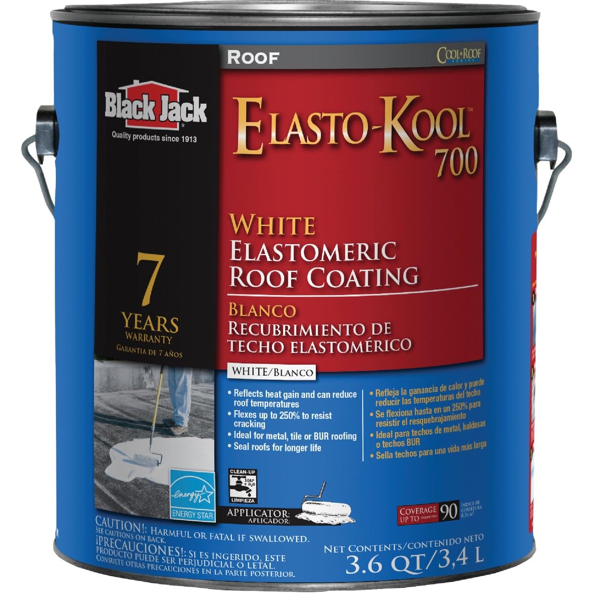 Black Jack Elastomeric Roof Coating Acrylic Interior White 3.6 Qt 7 Yr