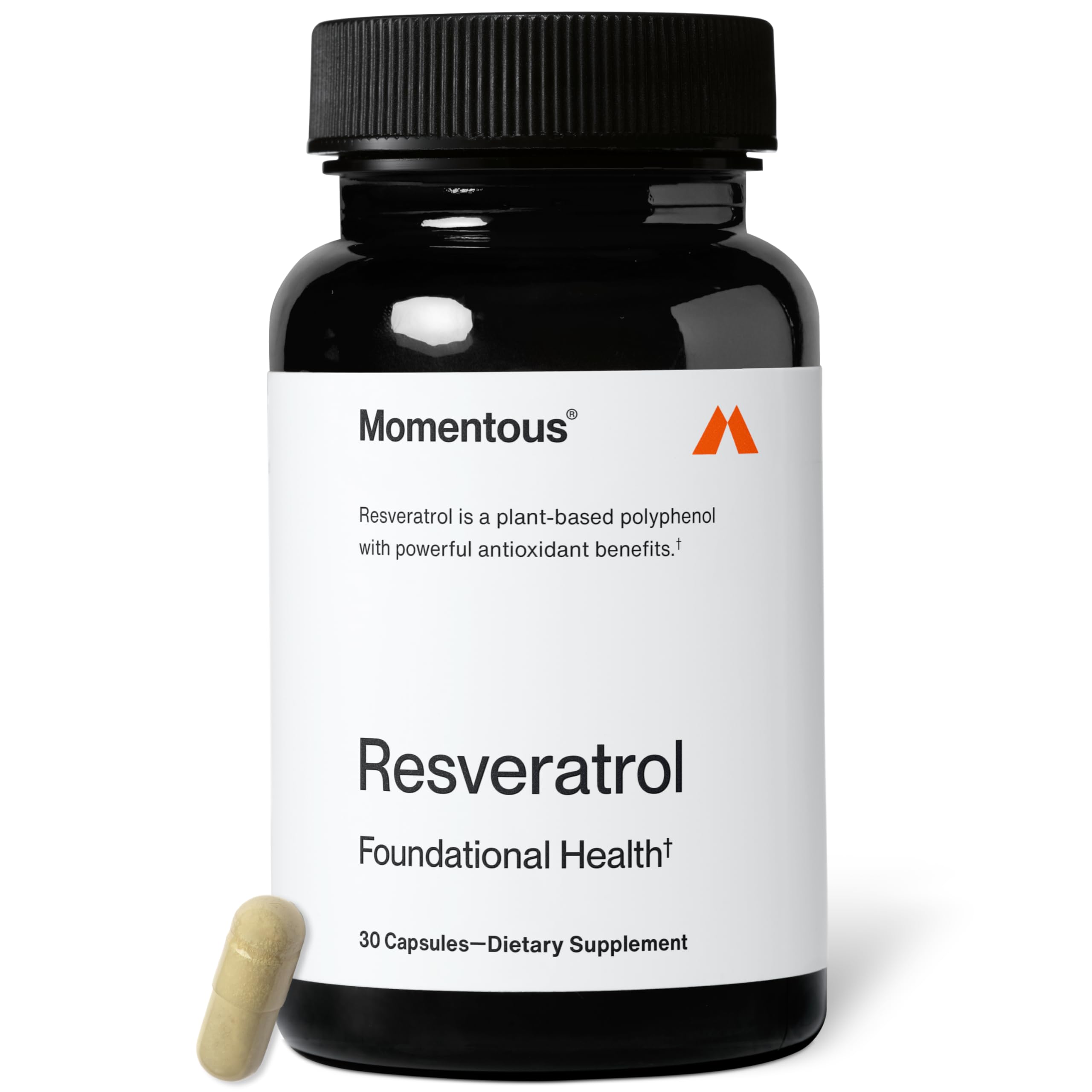 Momentous Trans-Resveratrol Supplement, Healthy Aging, 450mg per Serving