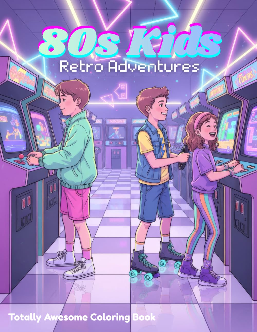 80s Kids Coloring Book: Retro Adventures with Roller Skating, Arcades, BMX, Summer Camp, and Nostalgic 1980s Vector Art for Kids and Adults