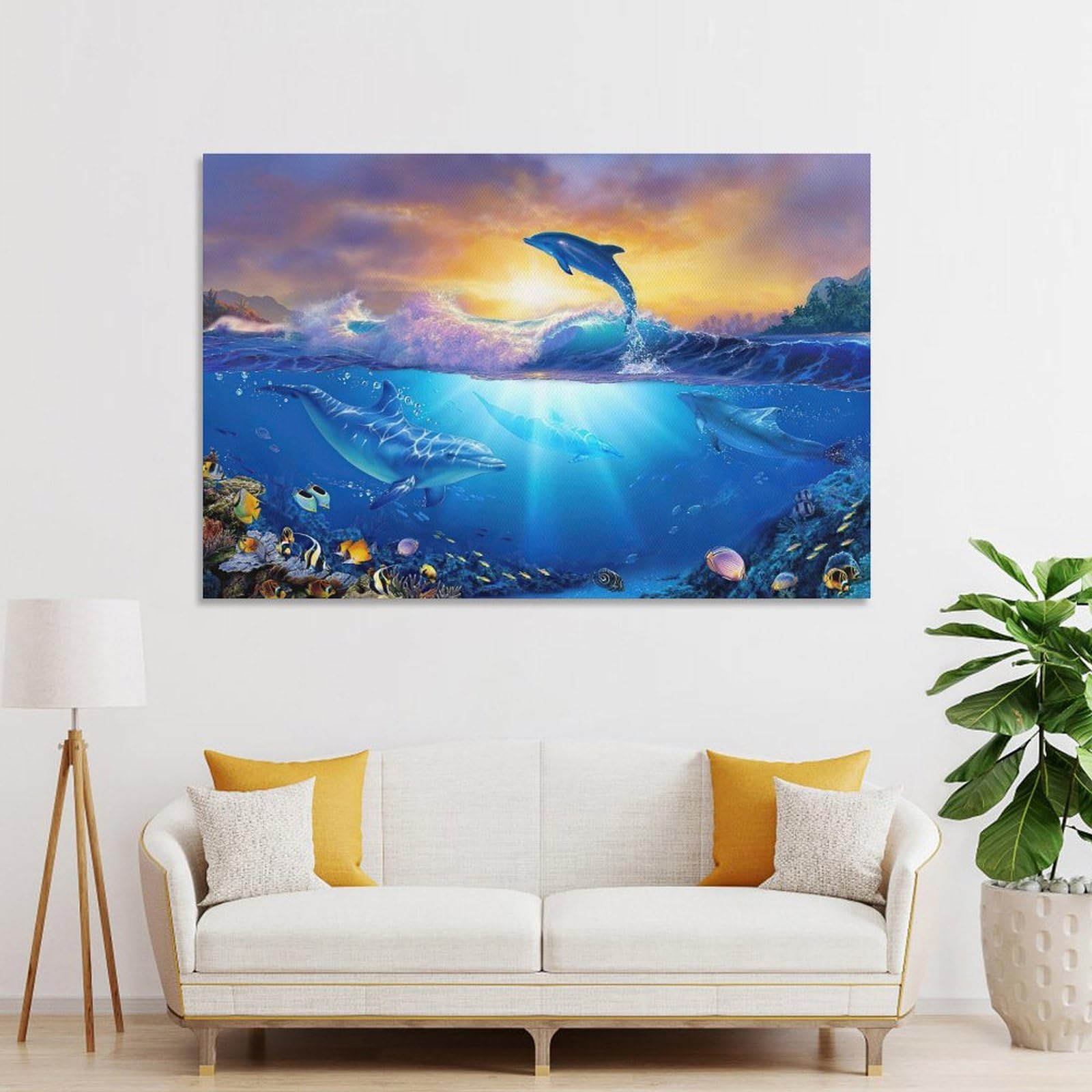 大型ラッセン美術品　ポスター　DOLPHIN 絵画　アート　インテリア ラッセン ミニアート「ドルフィン エンバイロメント」額縁 2種