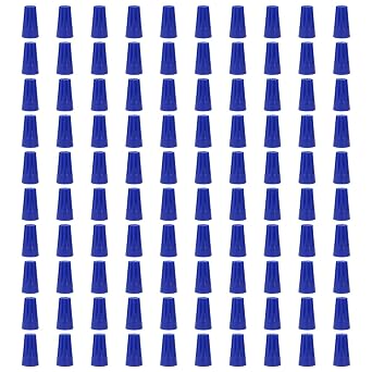 100 PCS P2 Blue Spring Insert Twist Caps Connection Electrical Wire Connectors Nuts Screw Terminals Assortment Blue