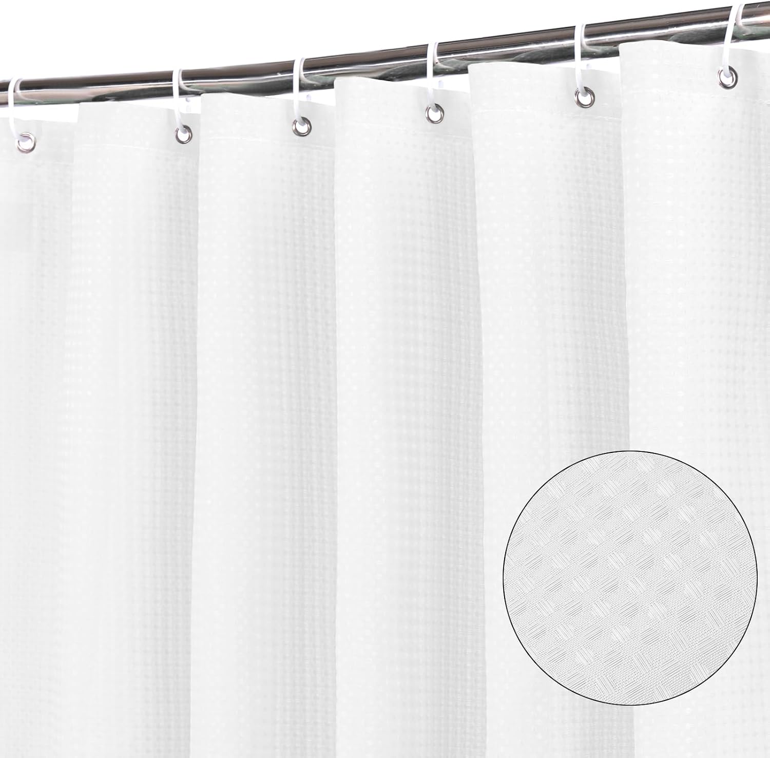 Fabric Shower Curtain Liner Bathroom White Apartment Essentials Accessories