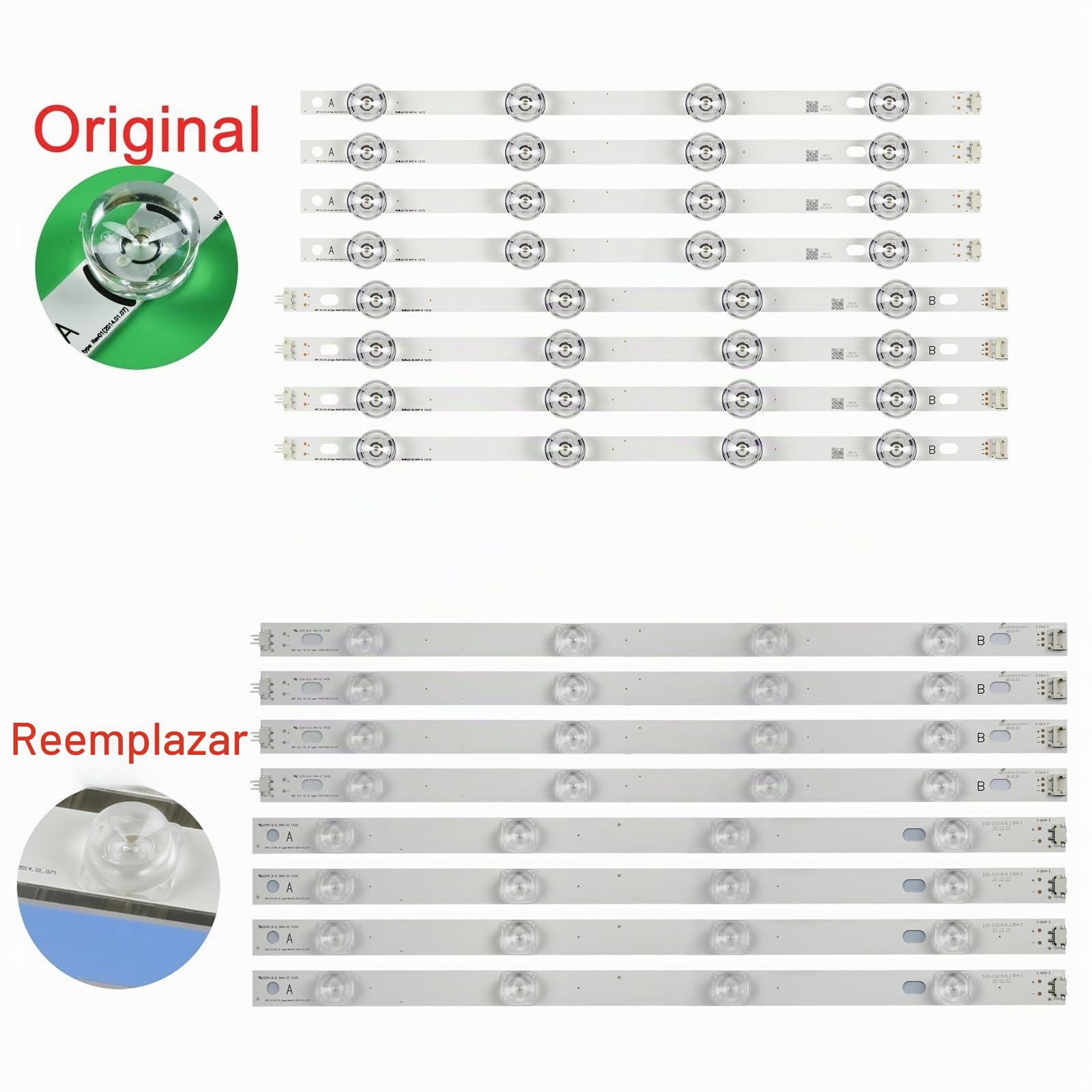 Tira de LED for iluminación Trasera Compatible con LG DRT 3,0 42 "42LF5600 42LF560V-ZB 42LF5800 42LF5809 T420HVF07.0 42LF652V-ZB 42LY540H 42LF562V(Original)