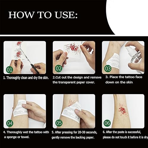 Long Lasting Temporary Tattoos, Women and Men Cosplay Tattoos Stickers Cosplay Accessories Prop for Adults (Colorful)(Colorful)