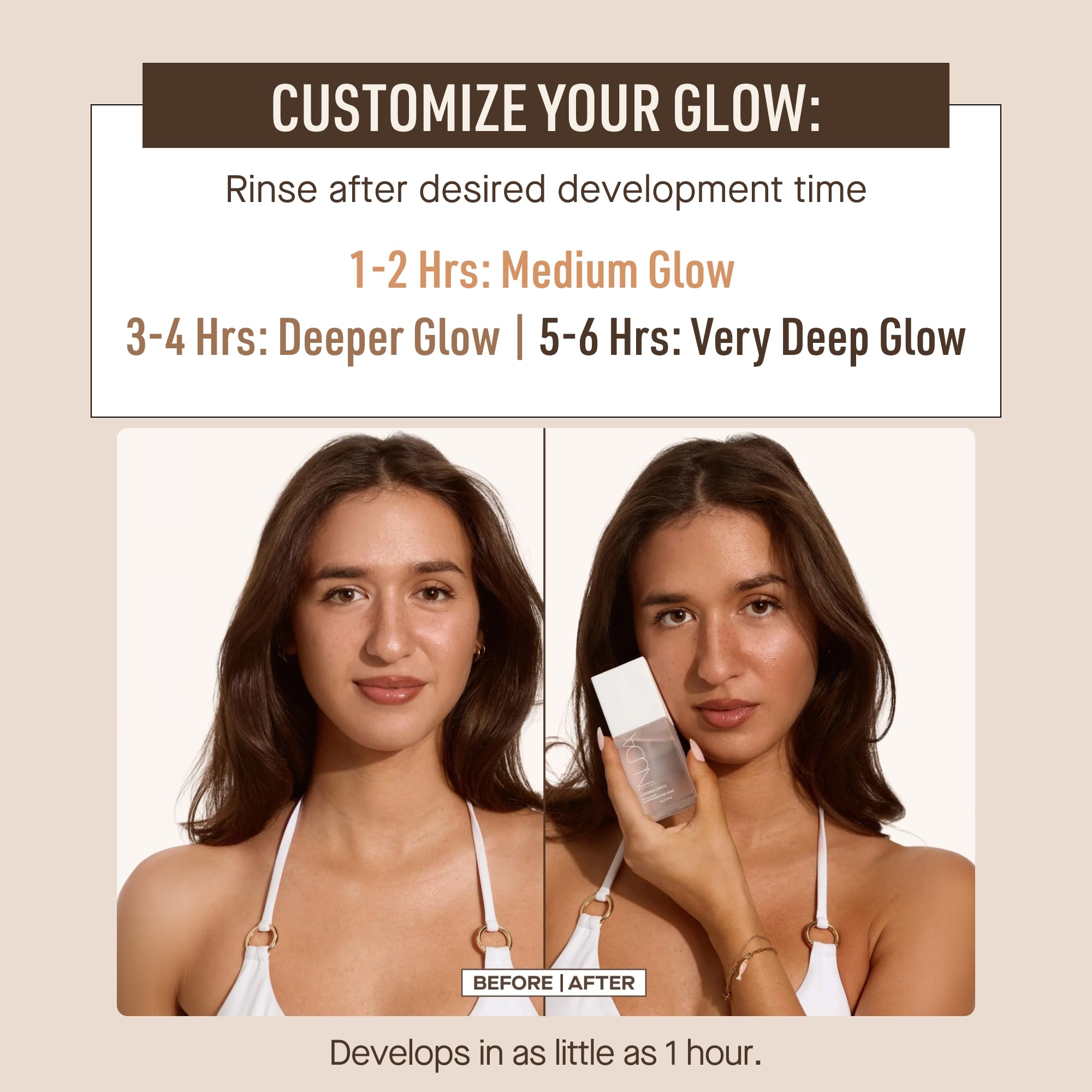 Nuda Canada Nuda CloudMist Express Bronzer do twarzy, niekomedogenna i nieprzepuszczalna mgiełka do twarzy, samoopalacz nawilżający w zestawie