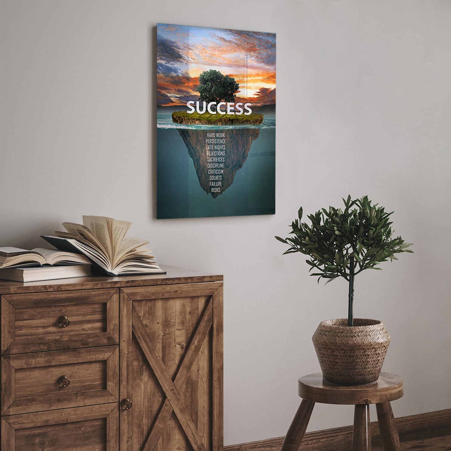 AREDE Quadro da parete stampato su plexiglass 60 x 40 cm – Testo motivazionale – Stampa artistica di alta qualità su vetro acrilico – Decorazione murale per soggiorno, camera da letto, ufficio