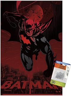 Trends International DC Comics: Dark Artistic - Batman Wall Poster, 14.72" x 22.37", Premium Poster & Push Pin Bundle