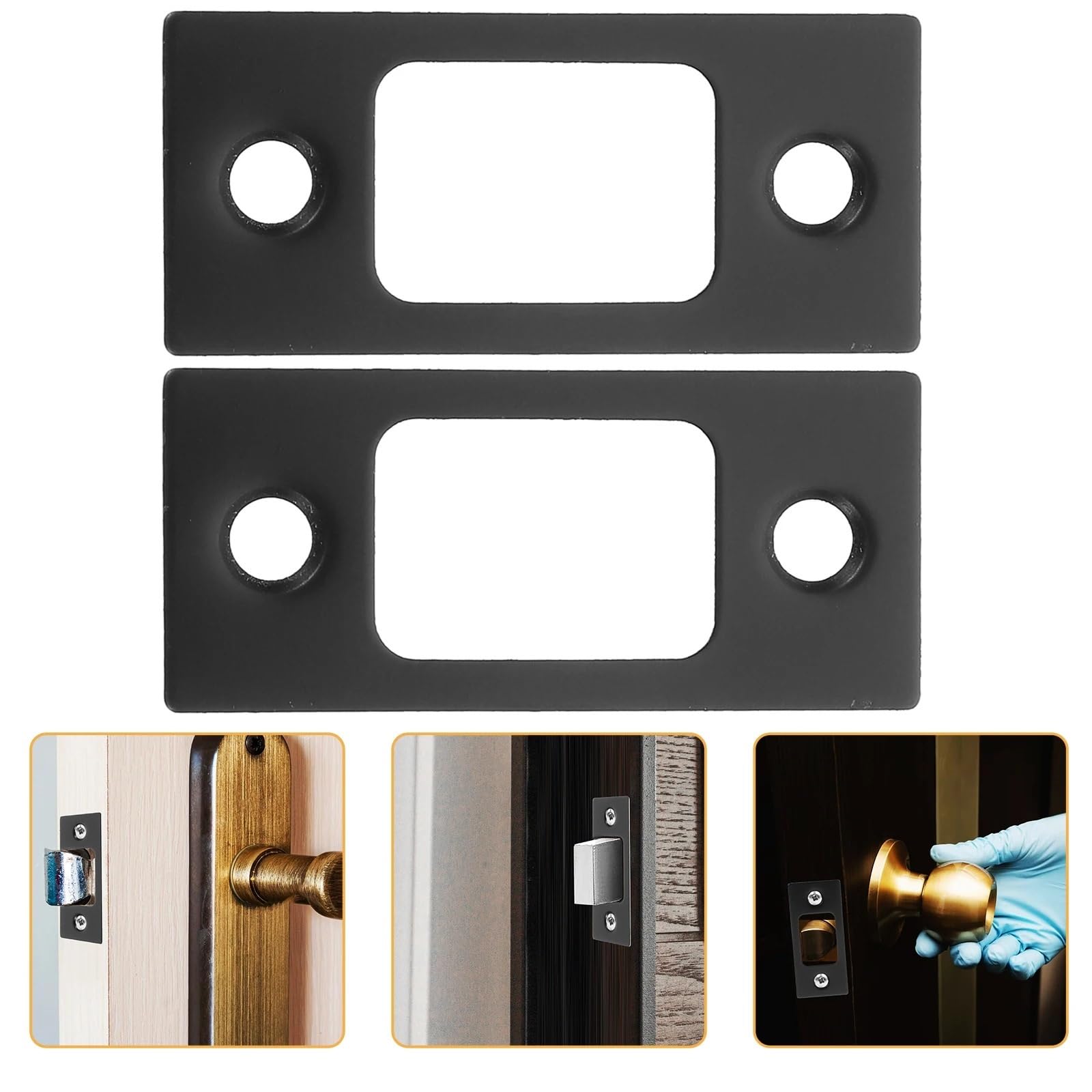 Lot de 20 gâches de porte en acier inoxydable noir