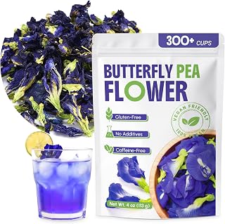 CCnature 4 Oz Butterfly Pea Flower Tea loose leaf- Blue Tea | for Blue & Purple Drinks and Food Coloring | Antioxidant Rich - 100% Natural, Non-GMO | 300+ Cups