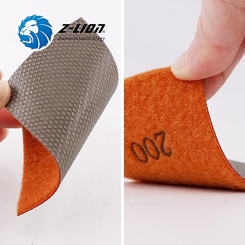 Miniatura 19 de Z-Lion Hojas de papel abrasivo de diamante de grano 60, papel de lija de diamante, parte trasera de nailon para moler piedra de vidrio de cerámica
