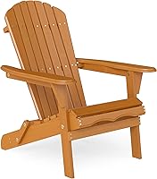 Vista 10 de Juego de 2 sillas Adirondack plegables de madera para exteriores con respaldo premontado, silla de patio de madera para jardín, patio trasero