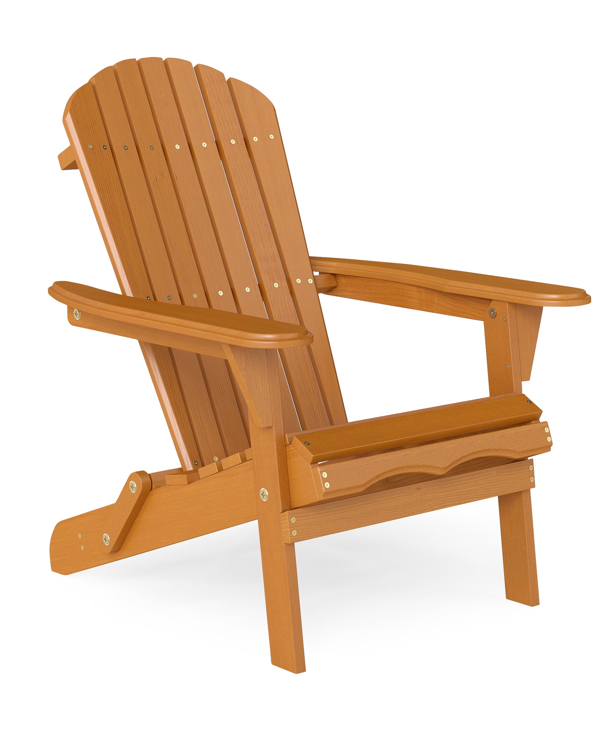 Outdoor Wooden Folding Adirondack Chair with Pre-Assembled BackRest & SeatBoard, Accent Furniture for Patio Backyard Garden Porch Deck Pool Firepit