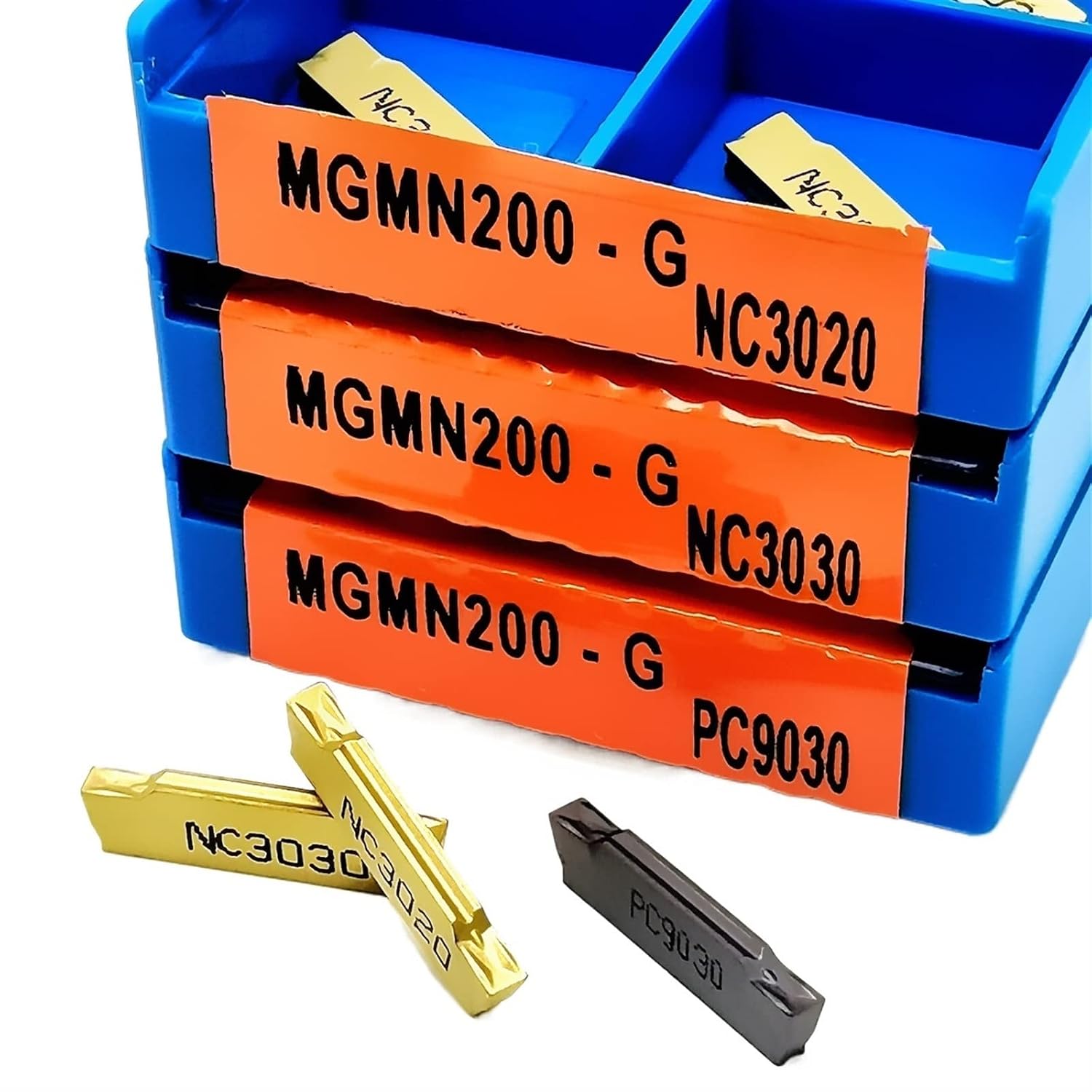 Indexable Carbide Lathe Tool 10PCS MGMN200 G NC3020 3030 PC9030 Grooving Carbide Inserts Parting and Tool(MGMN200 G NC3030)