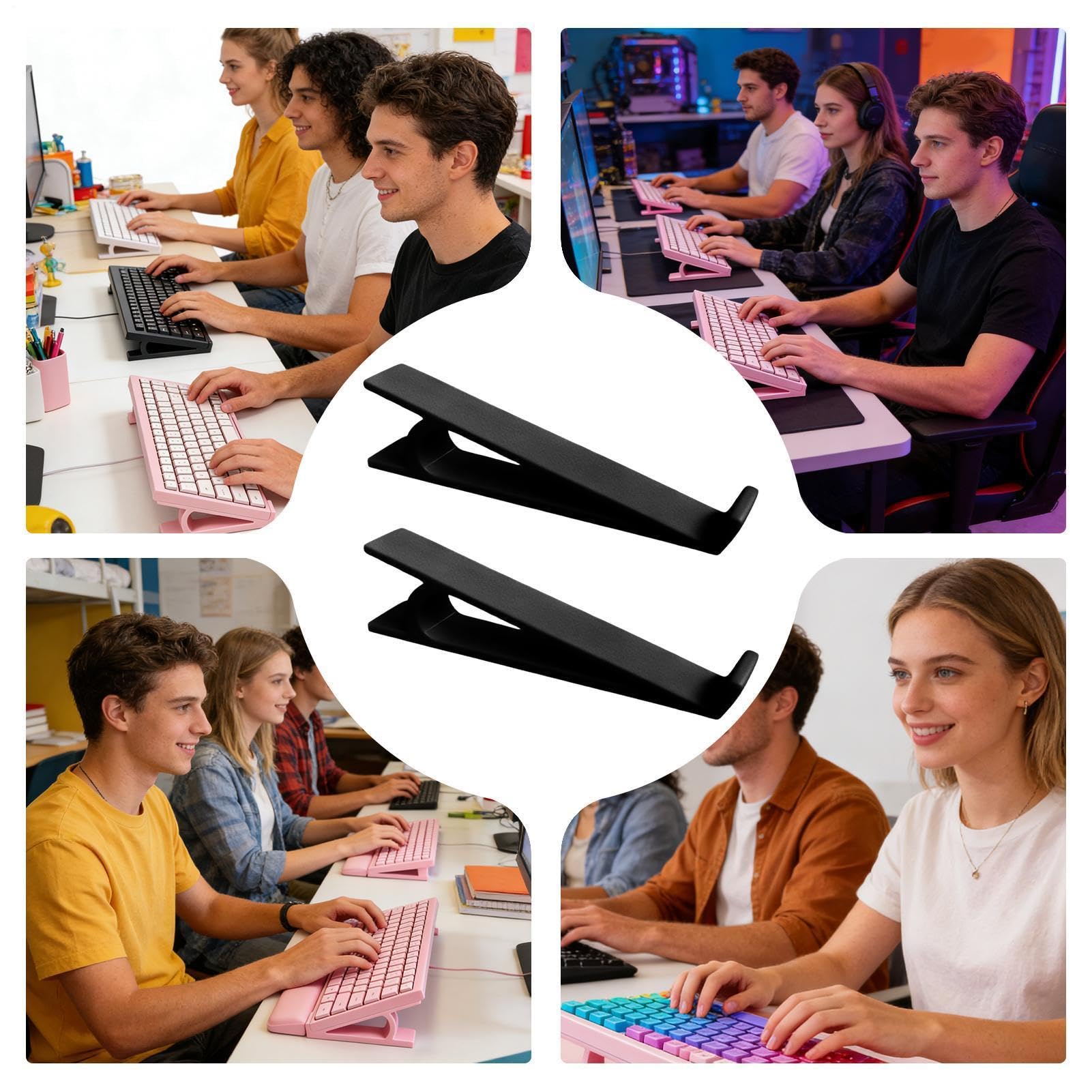 Tastaturständer, ergonomisch, rutschfest, bequem, Schreibtischerhöhung, Desktop-Tastaturständer, für Lehrer, Frauen, Männer, Maus, Telefon, Tippen, Gaming, Büro, Wohnung