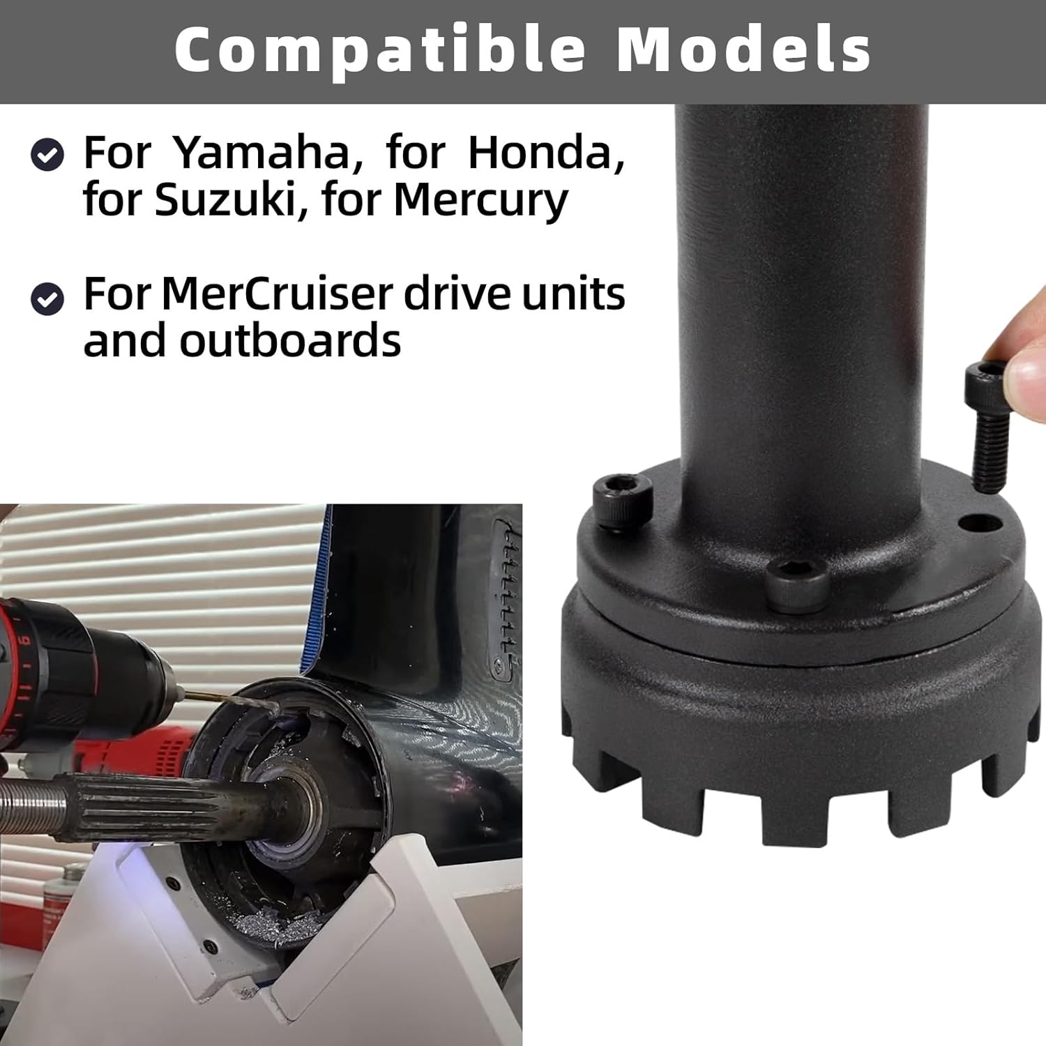 91-61069T Lower Carrier Retainer Retaining Ring Nut Wrench Tool Kit Compatible with Yamaha for Honda for Suzuk for Mercury for MerCruiser Drive Units and Outboards Replace# YB-06075 YB-06578