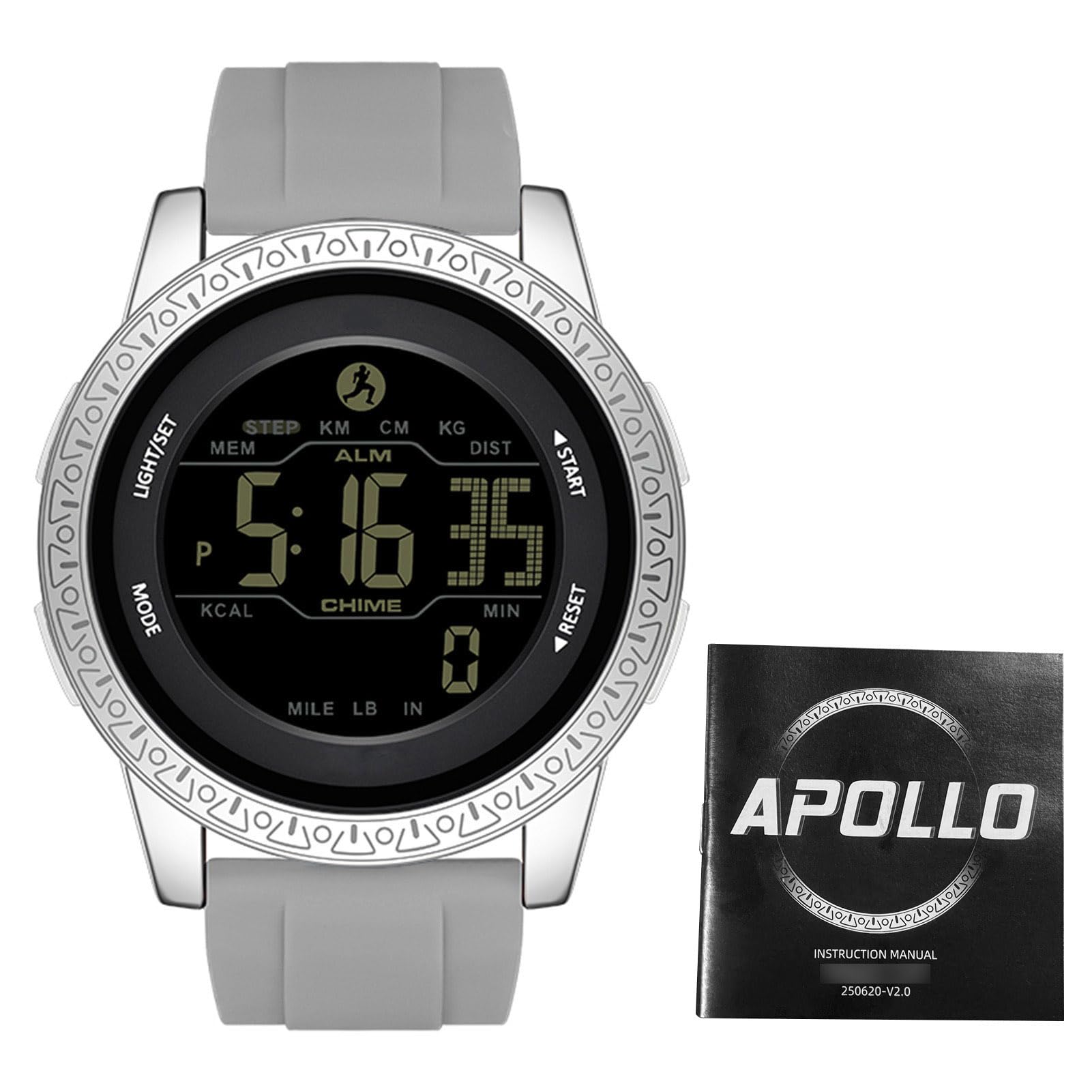 Changor Orologio Sportivo Impermeabile 50M per attività all'aperto (#3) | Display FSTN, design leggero, cinturino in silicone, cassa in lega di zinco, batteria a lunga durata