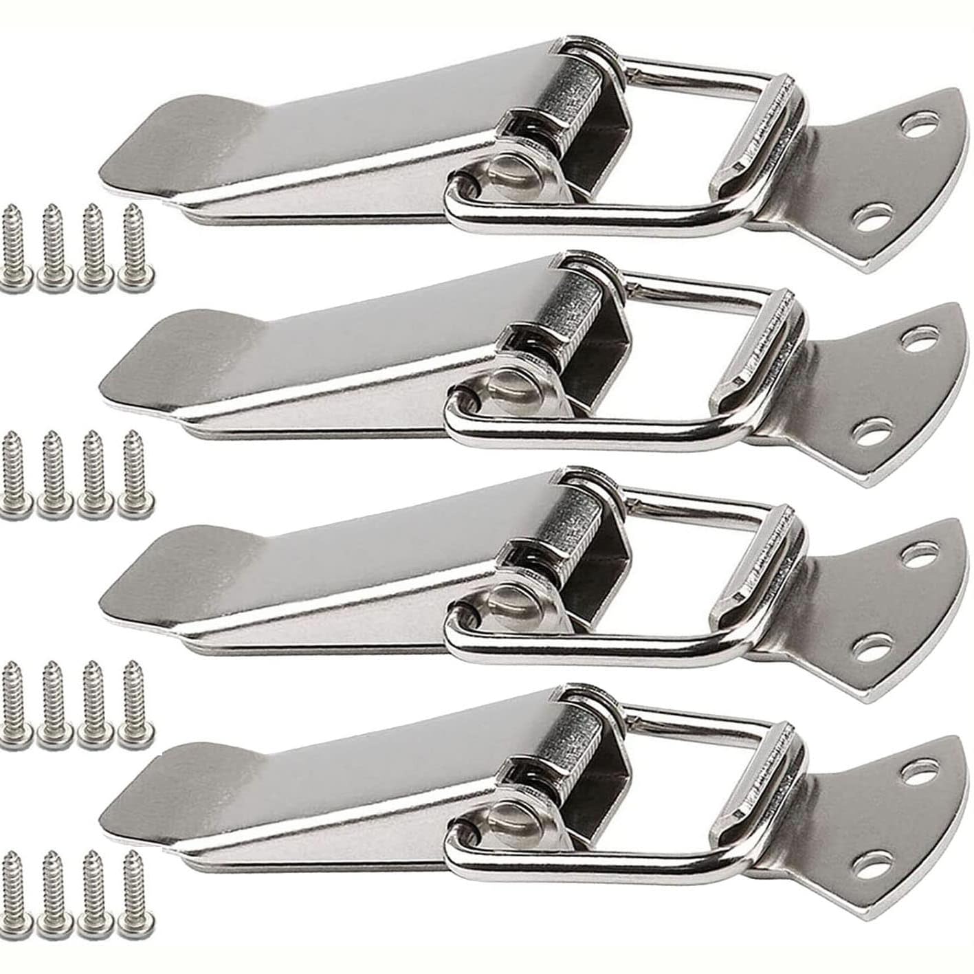 TOP-VIGOR 4Pcs Stainless Steel Tension Clasp, 57mm Lever Clasp Spring Loaded Toggle Latch Hasps