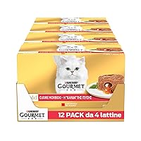GOURMET Gold Cuore Morbido - Cibo Umido Gatto Adulto, Mousse con Manzo e Pollo. 48 lattine da 85 g