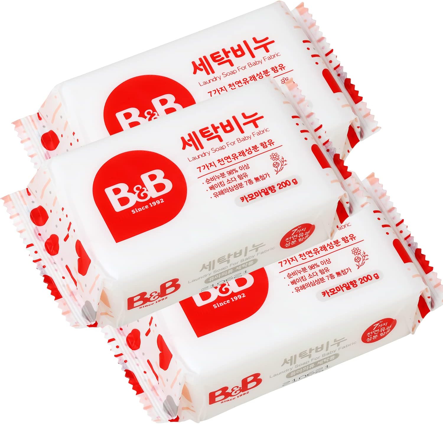 [B&B] b&b Laundry Soap for Baby Clothing [(Chamomile) - 200g 3EA]