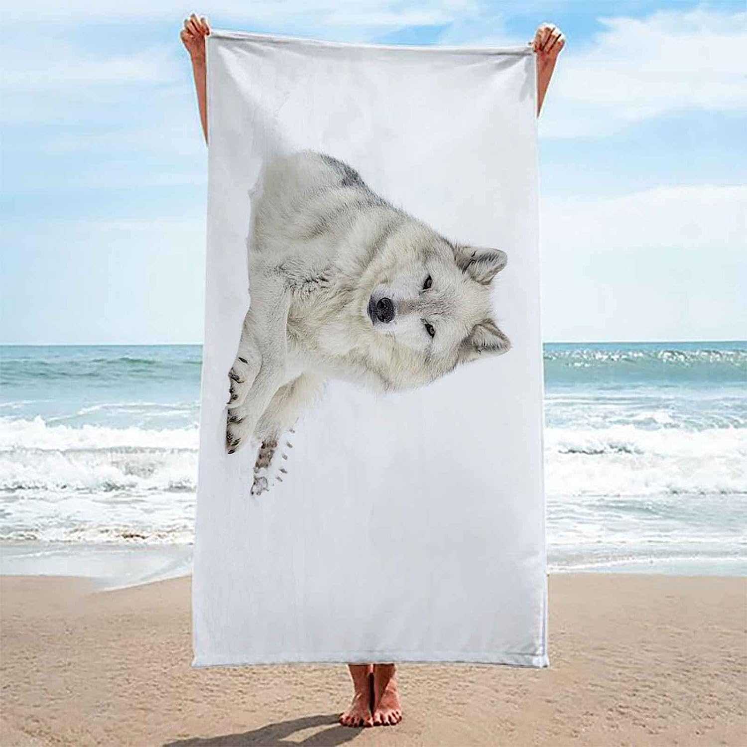 Delle Nevi Animale 3D Stampa Asciugamano Spiaggia Ad Asciugatura Rapida Senza Sabbia Ad Assorbimento Leggero In Microfibra Asciugamano Campeggio Viaggio Per Piscina Da Picnic 200 X 200-8W9S/W7S