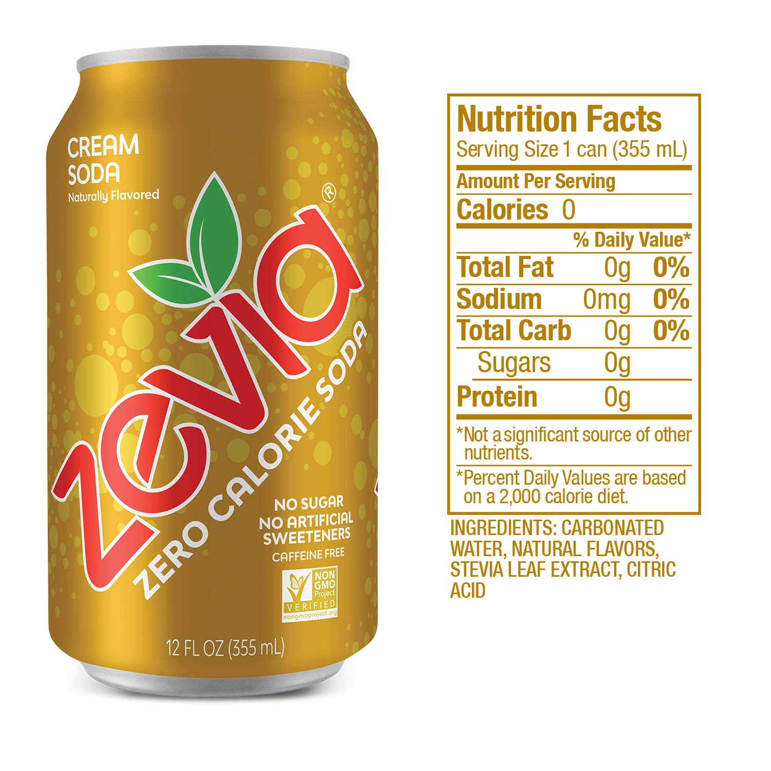 Zevia Zero Calorie Cream Soda, 12 Fl Oz (Pack of 24) and 16 Ounce Cans (Pack of 12)