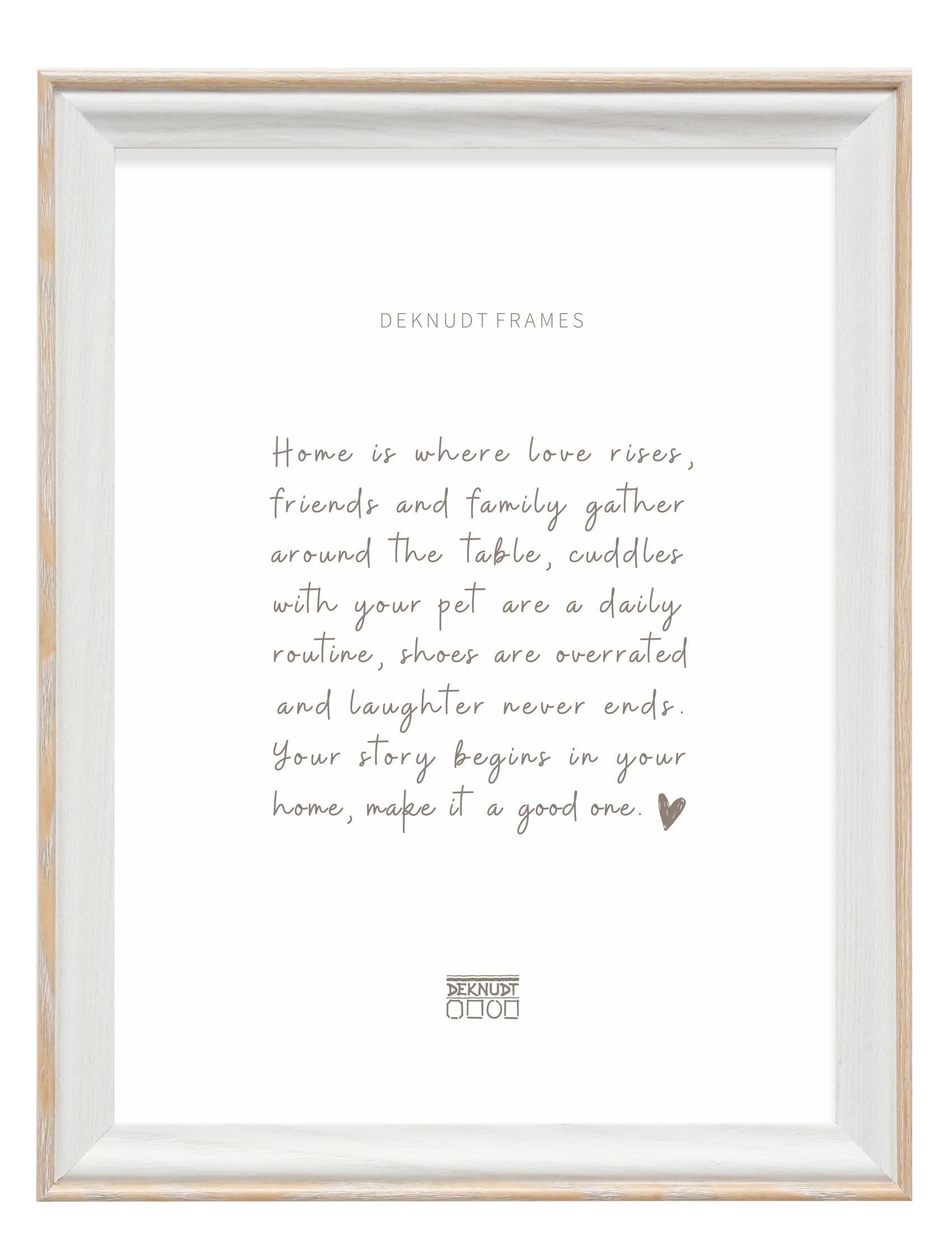 Cadre photo en blanc avec biseau naturel Deknudt Frames 40x60 cm pour mur