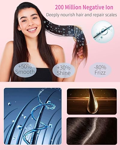 Miniatura 3 de Secador de pelo iónico con difusor y concentrador, potente secador de pelo de secado rápido de 1875 W, temperatura constante, secador de pelo