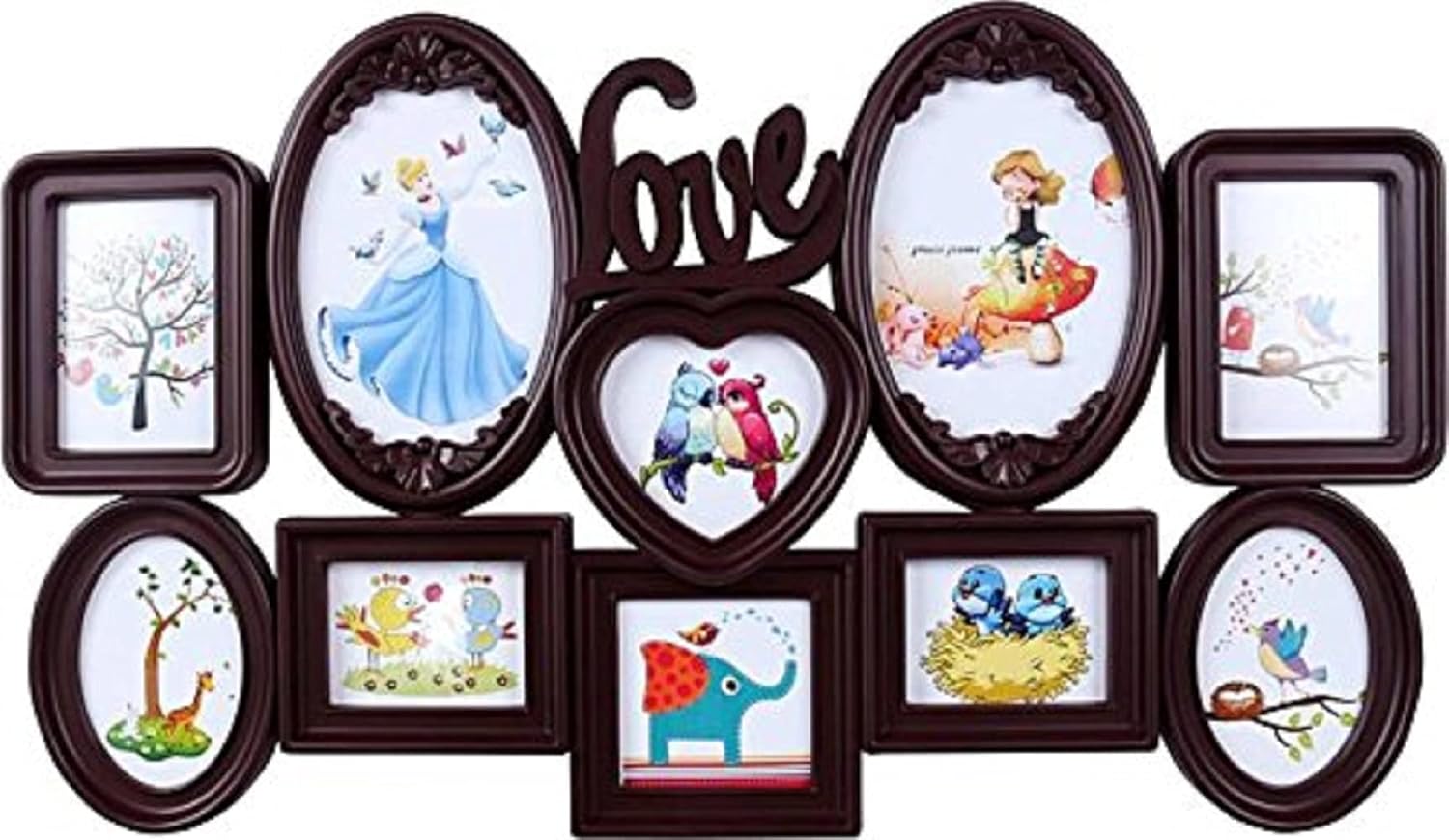JaipurCrafts Premium Plastic Collage Photo Frame (10 Photos) Gift for Valentines Day Gift for