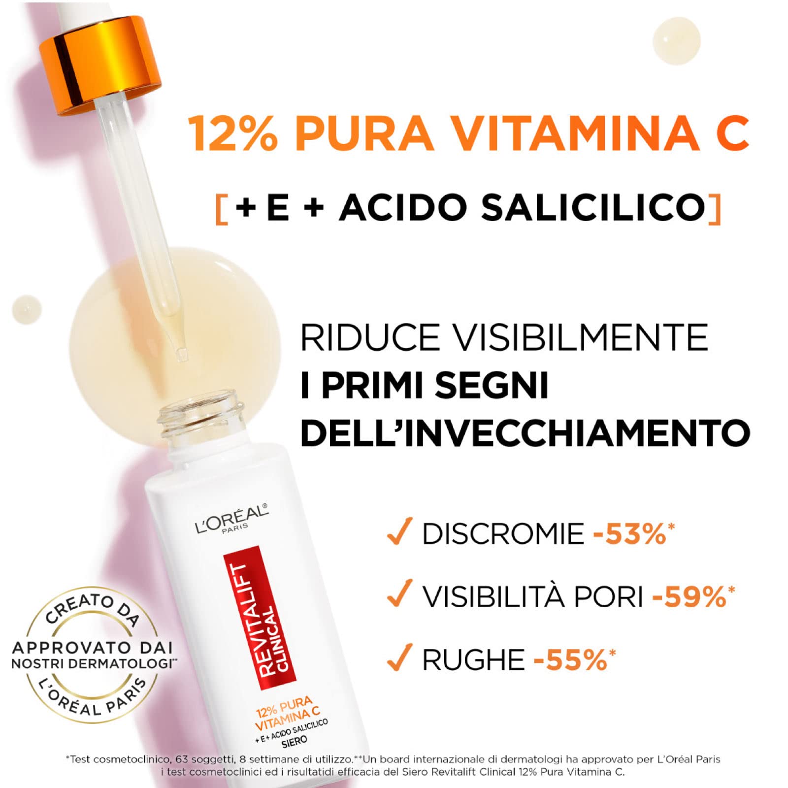 L'Oréal Paris Revitalift Clinical - Sérum facial antiedad, fórmula con 12 % de pura vitamina C E y ácido salicílico, piel luminosa y uniforme, 2 frascos de 30 ml — view 6