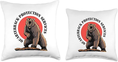 Miniatura 3 de The Trenches - Offensive & Defensive Lineman Gear Bear 3-Point Stance QB Protection Services Offensive Lineman Throw Pillow, 18x18, Multicolor