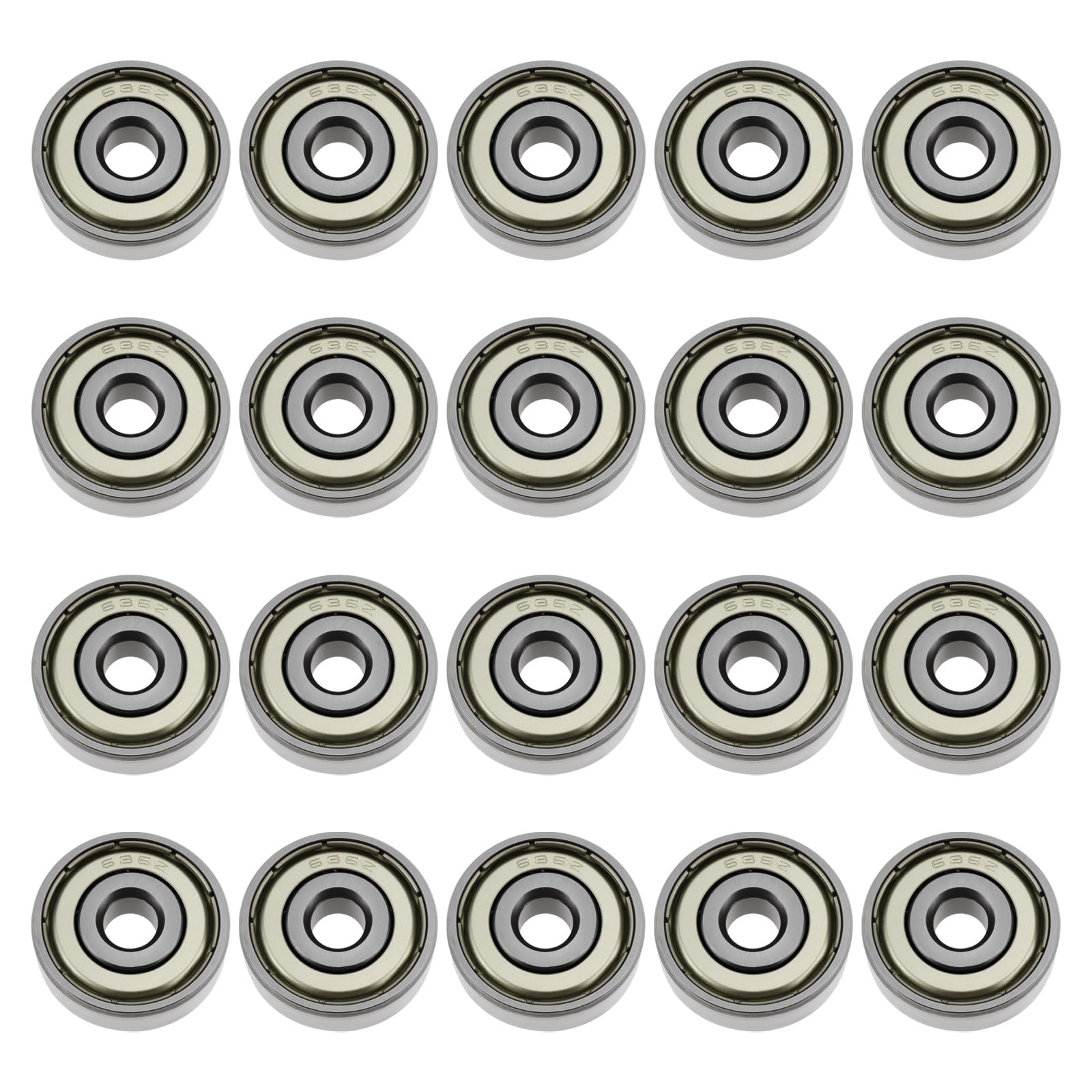 Briny River 20Pcs 636Zz Deep Groove Ball Bearings 6X22x7mm Steel With Double Metal Seal