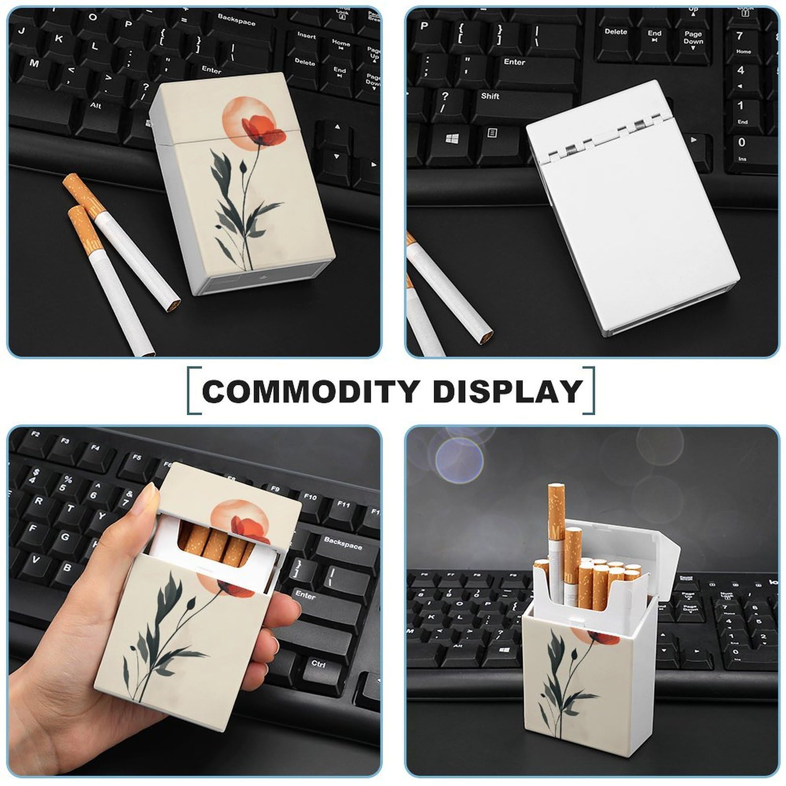 Amazon.com: A Flower in Bloom Cigarette Case Simplicity and Elegance  Plastic Cigarette Pocket Holder Flip Open Cigarette Protective Cover  Storage Box : Health & Household
