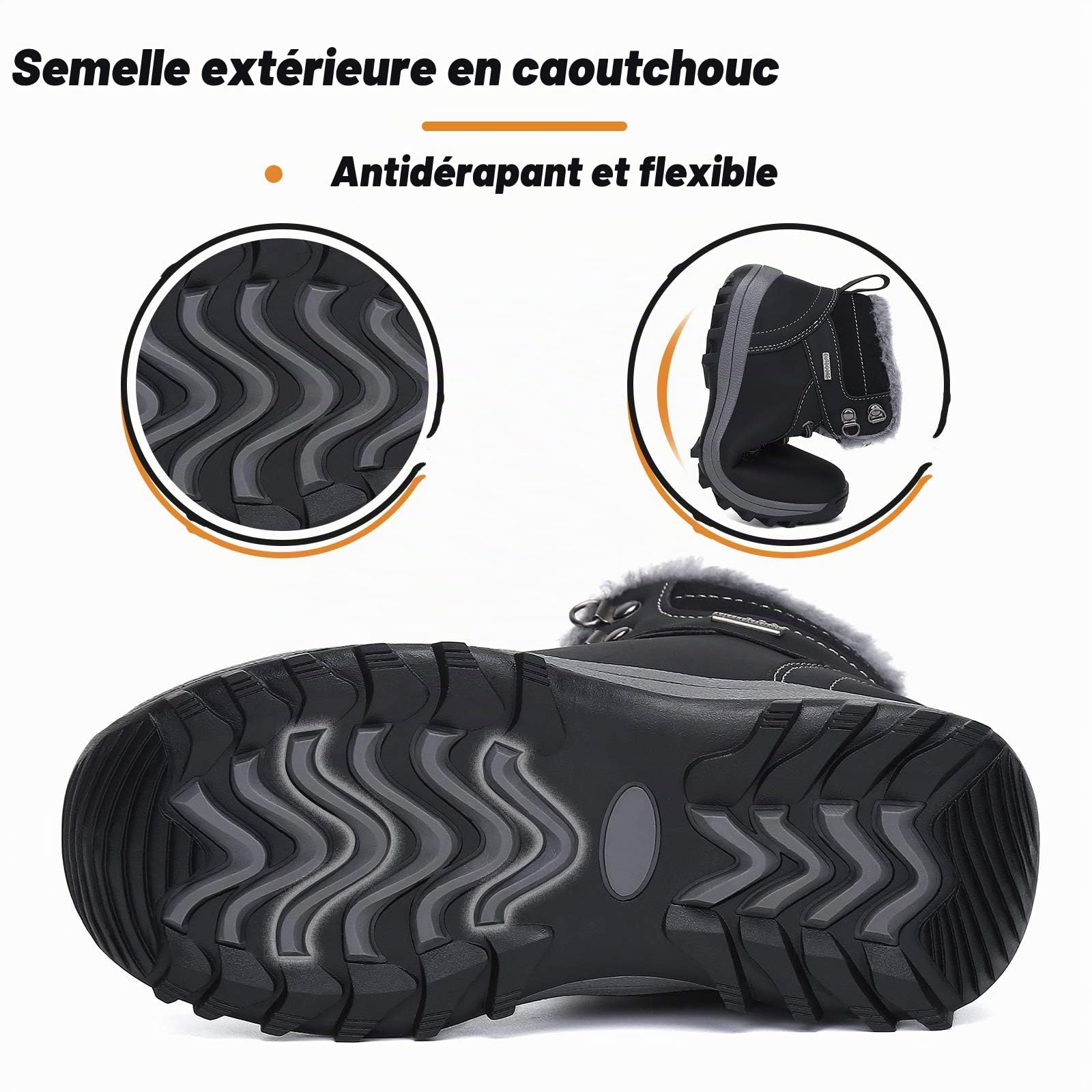 Mishansha Enfant Bottes d'hiver Doublure Chaude Gr.24-36 | Garçon, Fille, Antidérapante, Trekking, Confortables, Camping, Outdoor, Bottes de Neige