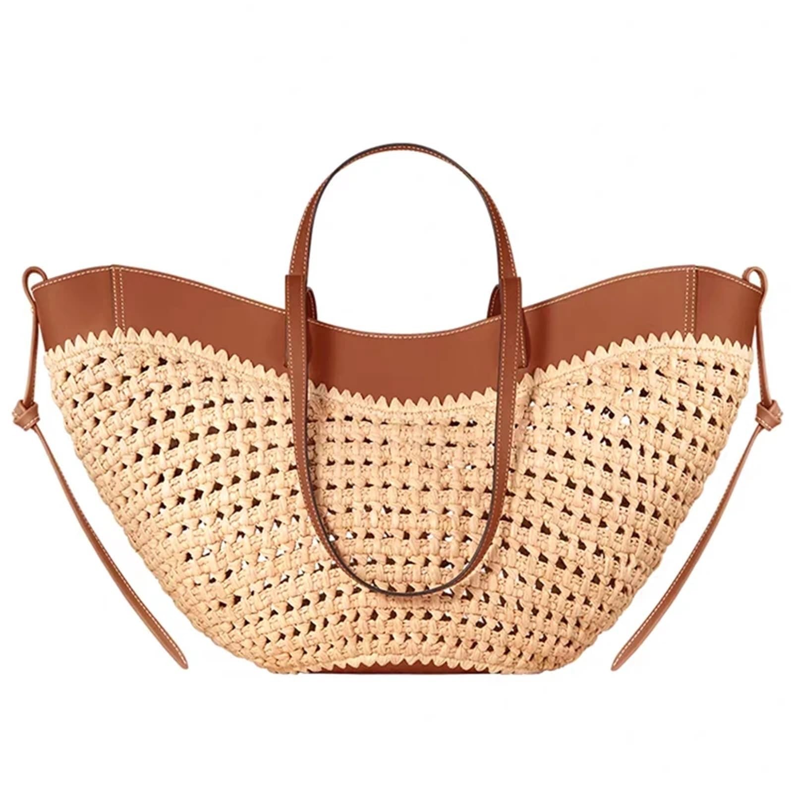 Generisch gewebte tasche Große Kapazität Stroh Tasche Mode Hohl Gewebt frauen Knödel Sommer Berufung Strand Schulter Handtasche