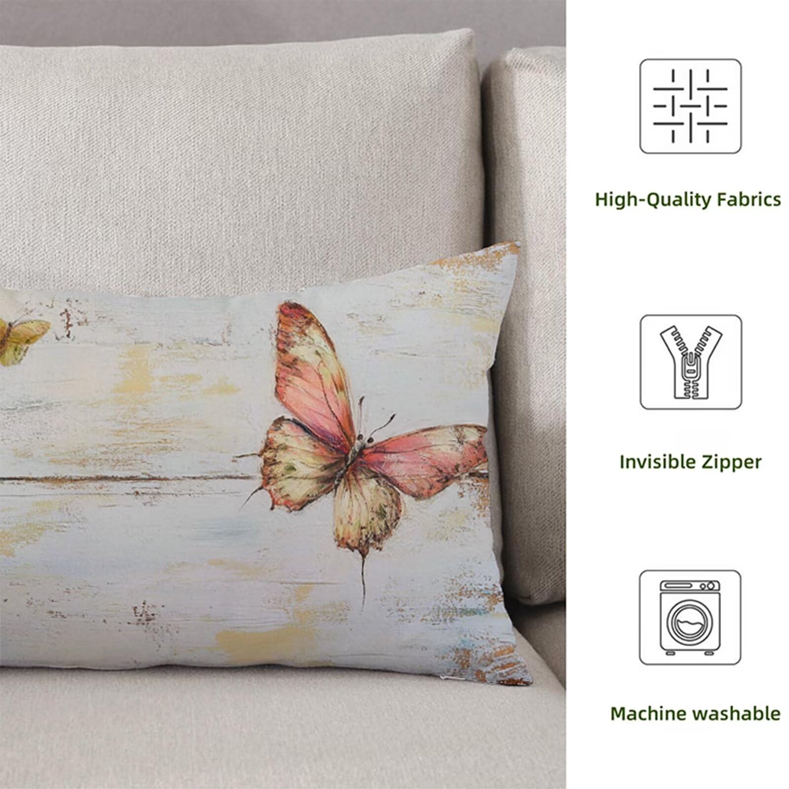 Boczna poduszka do spania, motyl poszewka na poduszkę 180 x 60 cm duża poszewka na poduszkę, miękka lniana dwustronny nadruk różowy body poduszka, zamek błyskawiczny ciążowy poduszki do spania z boku