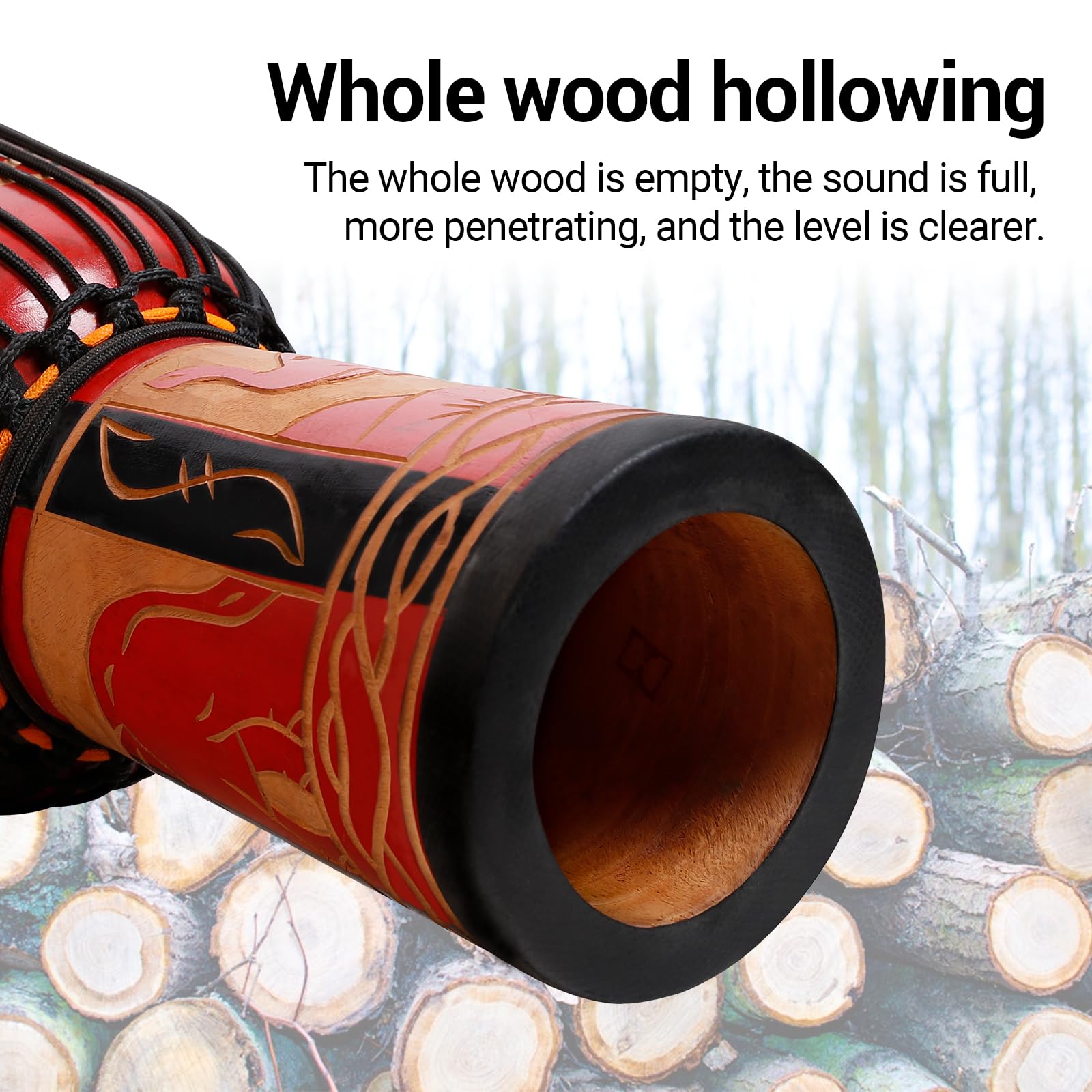 Djembe Drum, MOSEN Africa Drum Hand-Carved 8'' x 20'' Mahogany Goat skin DrumAhead for Adults Beginners(8 inch)