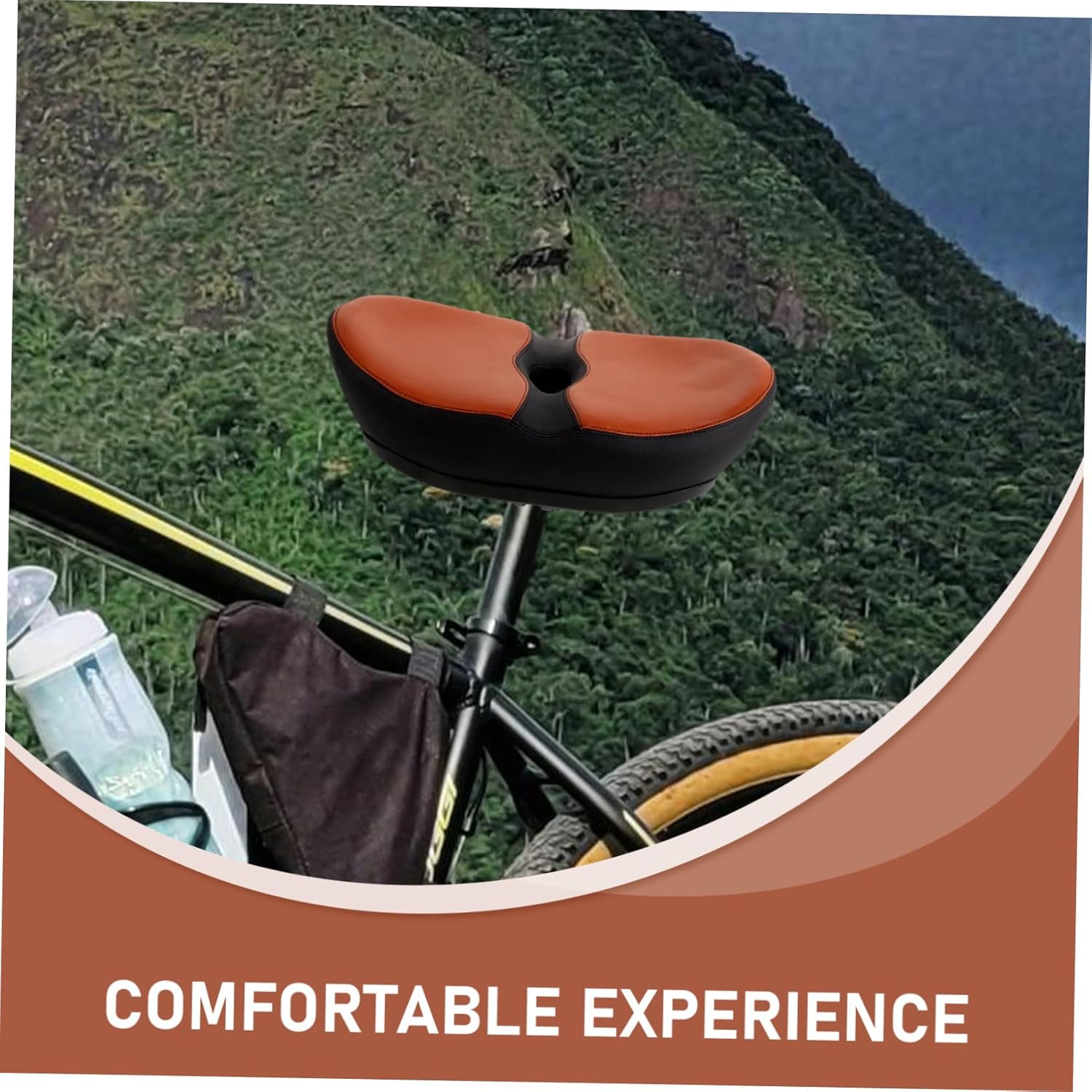 Ergonomic Noseless Bike Seat Cushion Wide Bicycle Saddle with Antislip Shockproof Padding for Men Women Compatible with Mountain Road Electric Bikes Comfortable Riding