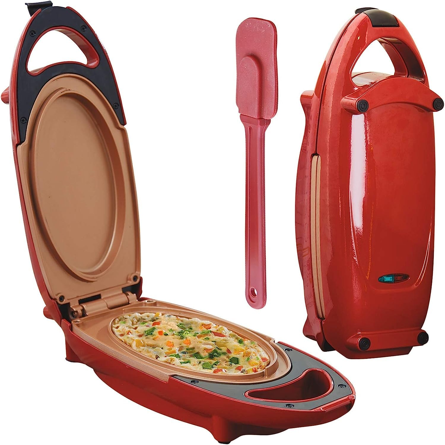 Candora Máquina para hacer tortillas, placas de cocción rápida antiadherentes con infusión de cobre, parrilla superior e inferior