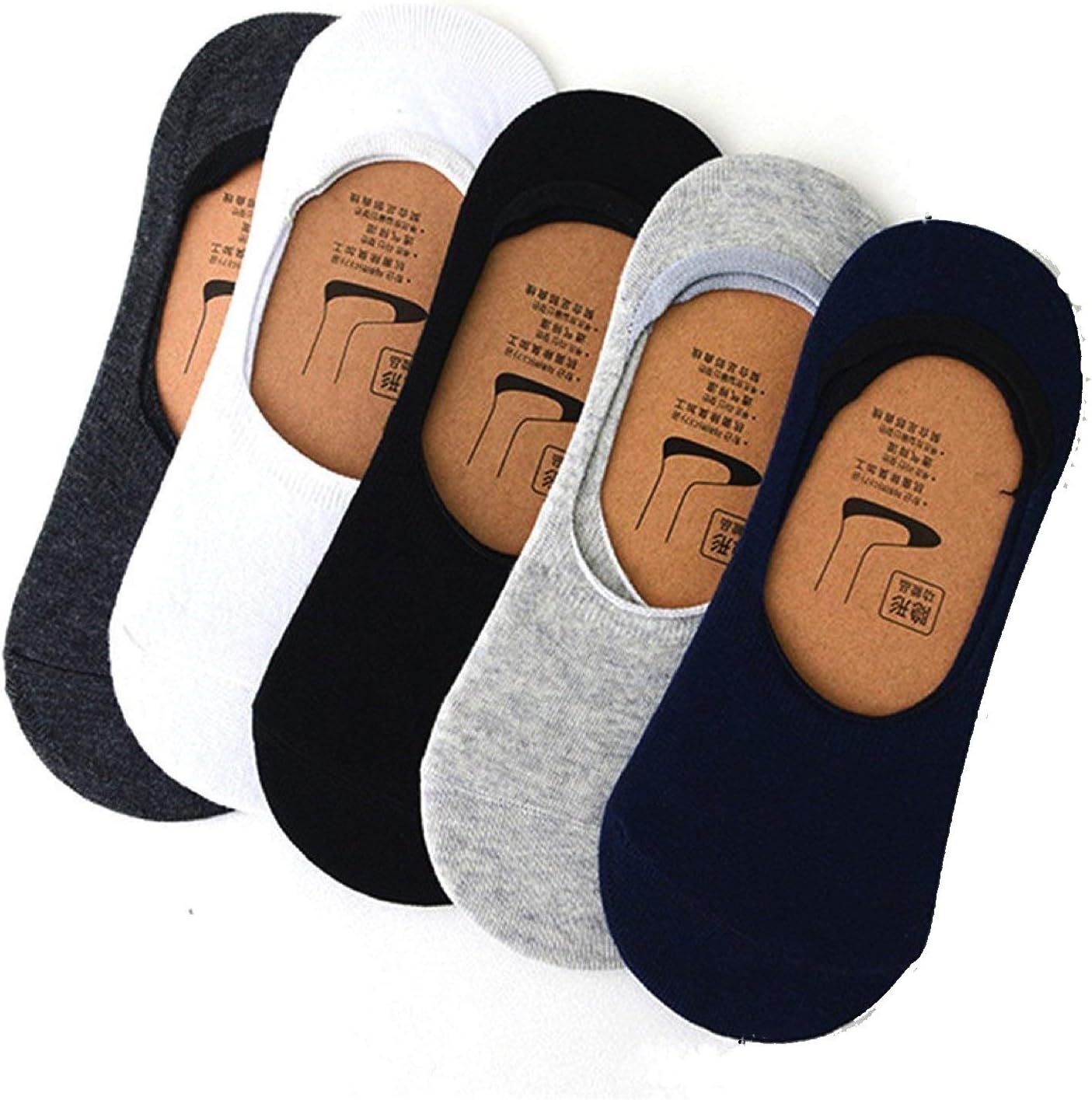 Unisex Cotton No Show Loafer Socks (Multicolour, Free Size) Pack of 5