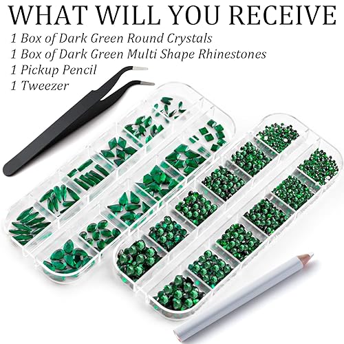 Miniatura 6 de Kit de diamantes de imitación de cristal AB de cristal de múltiples formas con parte trasera plana cuentas redondas piedras preciosas de diamantes