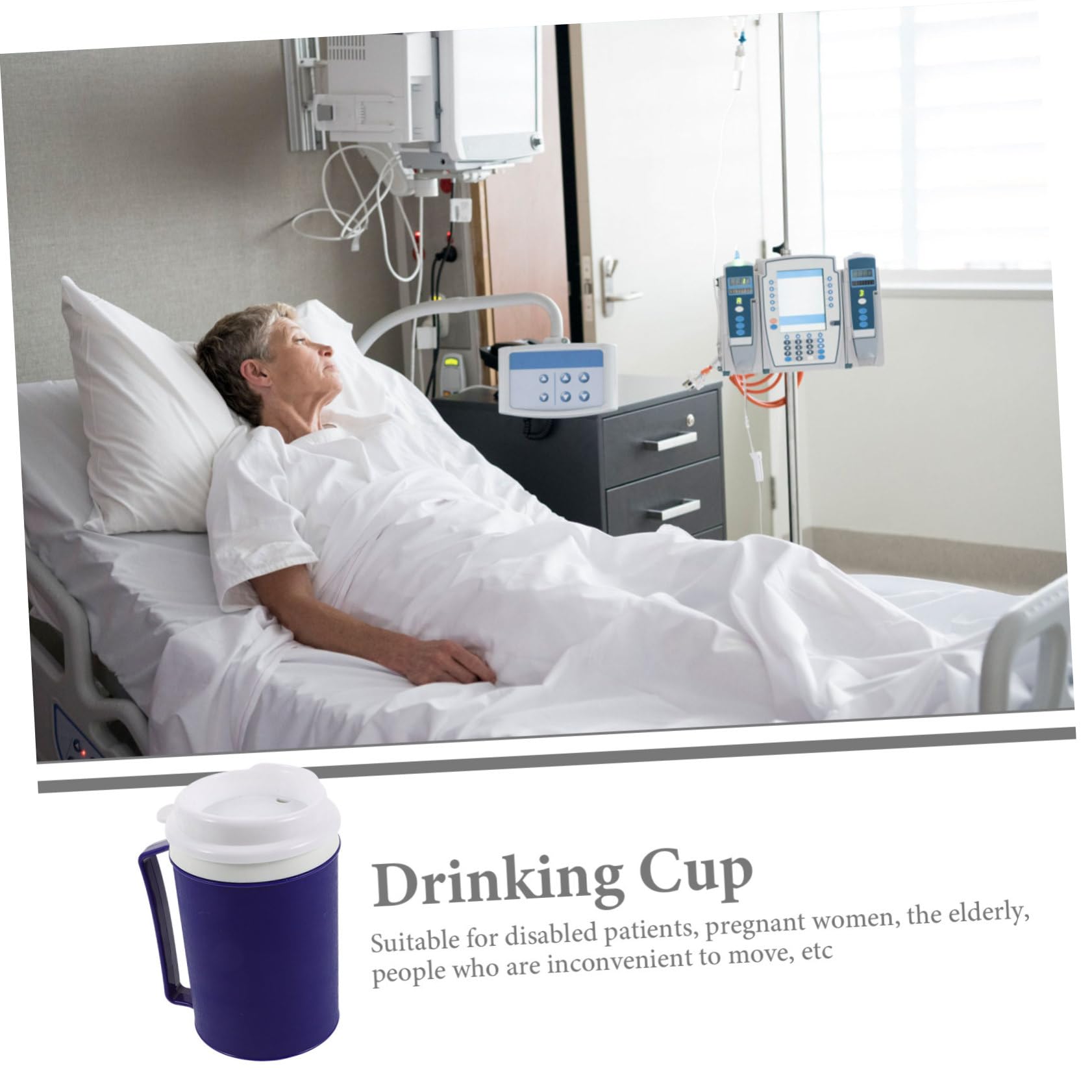Healeved 4pezzi Tazza Antigoccia Per Anziani e Pazienti Disabili Con Manico Bicchiere Ergonomico Per Alimentazione Capacità Design Pratico e Sicuro Per Utenti Con Difficoltà Nel Bere
