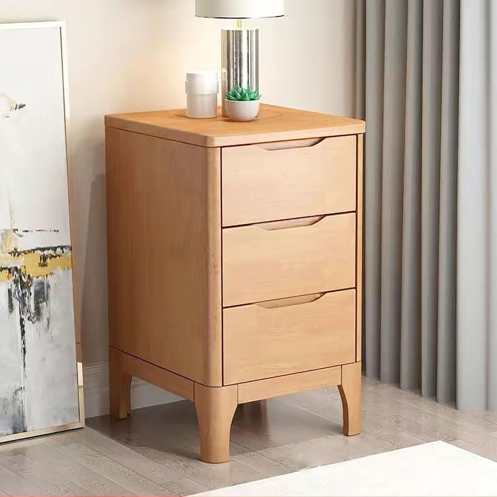 Table de nuit pour bureau et chambre à coucher au design chaleureux marron