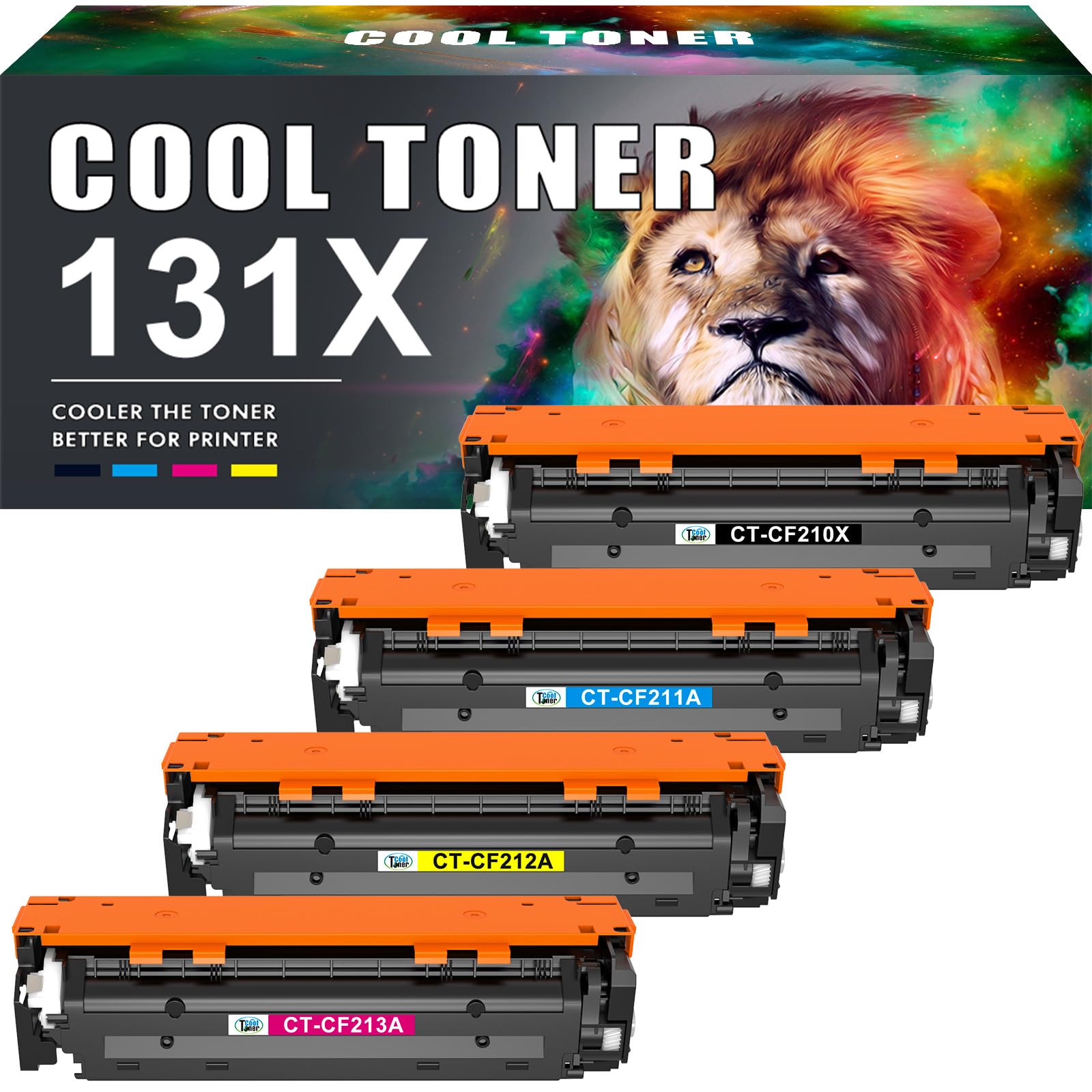 4er 131A 131X Kompatibel für HP LaserJet Pro 200 Color MFP M276nw Toner | M276n M251n M251nw M276 CP1515N CP1215 CP1525N Druckertinte CF210X CF210A CF211A CF212A CF213A Schwarz Cyan Gelb Magenta