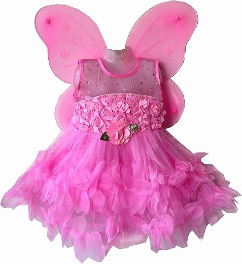 LITTLEWINGS Baby Girl Pari Frock for Party Festive Birthday Occasions